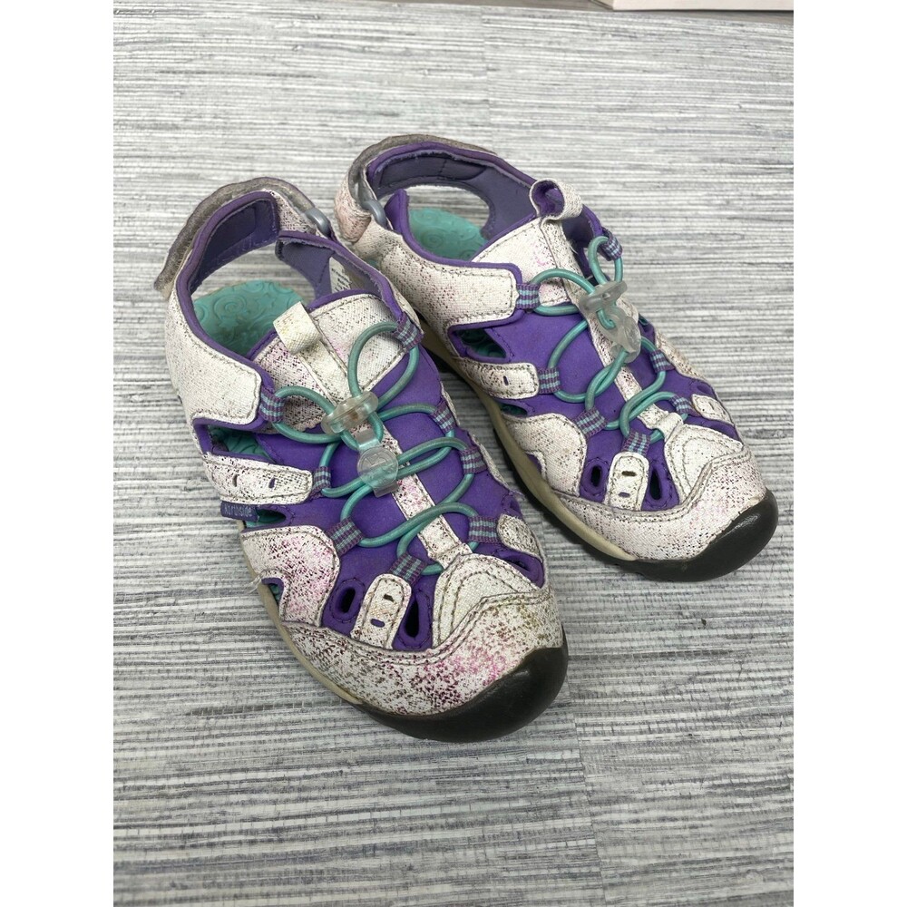 Northside Burke girls' athletic sandals in white purple water shoes sz 12